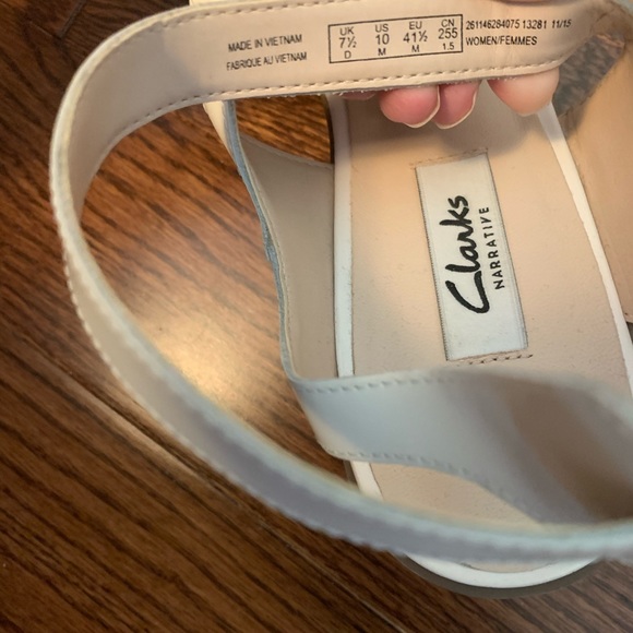 🆕🔥CLARKS Leather White&Snake Block Sandals-Sz10 - Picture 5 of 6